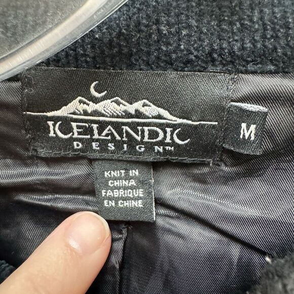 Vtg Icelandic Design Wool Knit Button Cardigan Sweater Jacket Western Red M - Picture 4 of 12